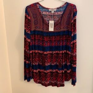 Vintage America Red Plum Combo Lakeshore Top